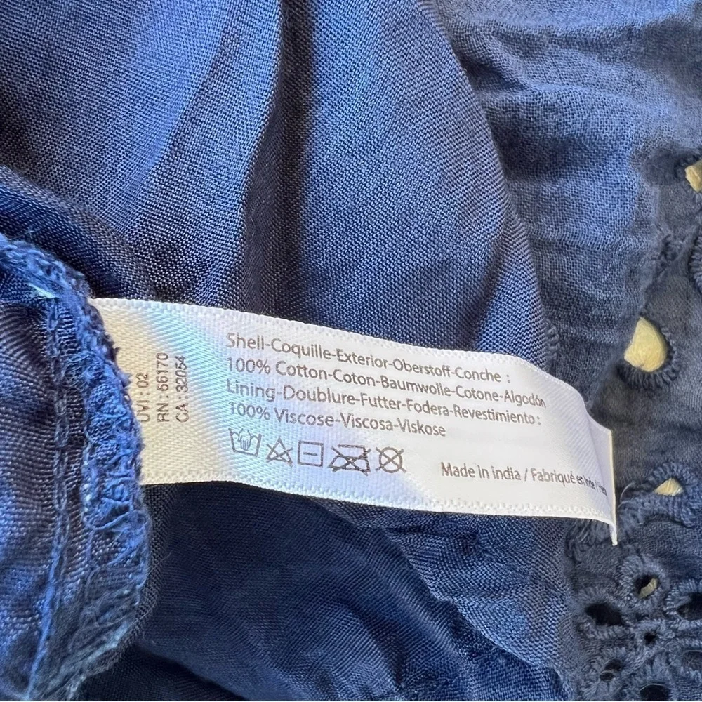 Free People One Lottie Eyelet Lace Navy Mini Dress Women’s Size SP - Picture 9 of 9